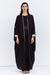 Butterfly Abaya in Black with  White Details