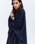 Flow Abaya in Navy Blue Tencel Twill