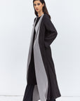 Two Tone Abaya in Gray and Textured Black