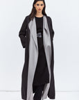Two Tone Abaya in Gray and Textured Black