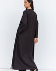 Two Tone Abaya in Gray and Textured Black