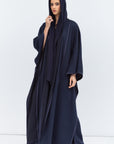 Flow Abaya in Navy Blue Tencel Twill