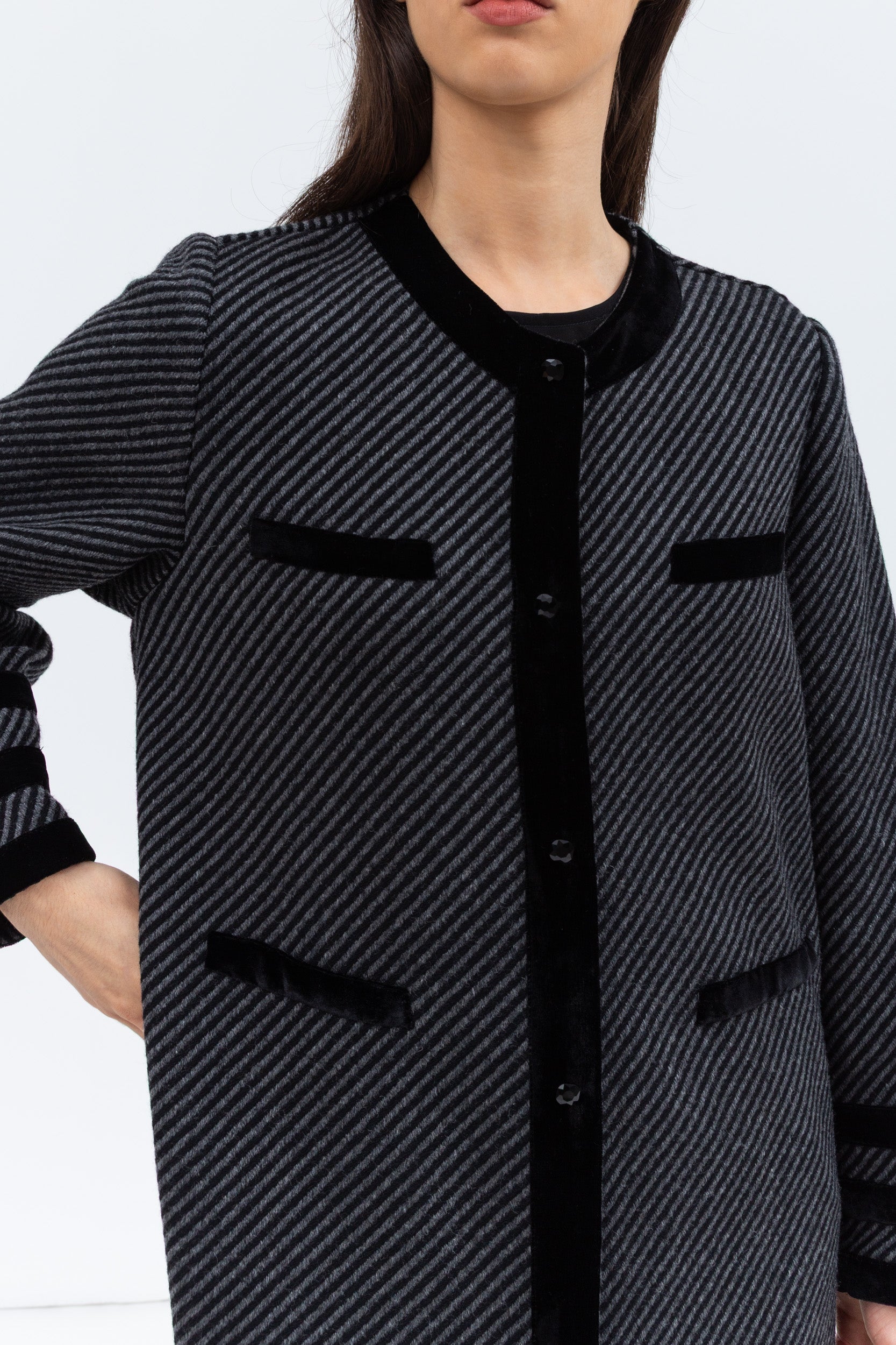 Straight Cut Winter Abaya in Gray