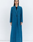 Trench Coat Abaya in Blue