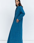 Trench Coat Abaya in Blue