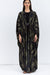 Butterfly Abaya in Black Green Pattern