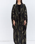 Butterfly Abaya in Black Green Pattern