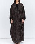 Butterfly Abaya in Black & Brown Pattern