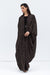 Butterfly Abaya in Black &amp; Brown Pattern