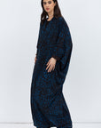 Butterfly Abaya in Blue Brown Pattern