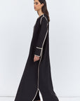 Structured Abaya in Black and White RTW