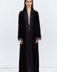 Black Velvet Lace Abaya