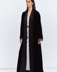 Black Velvet Lace Abaya