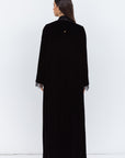 Black Velvet Lace Abaya