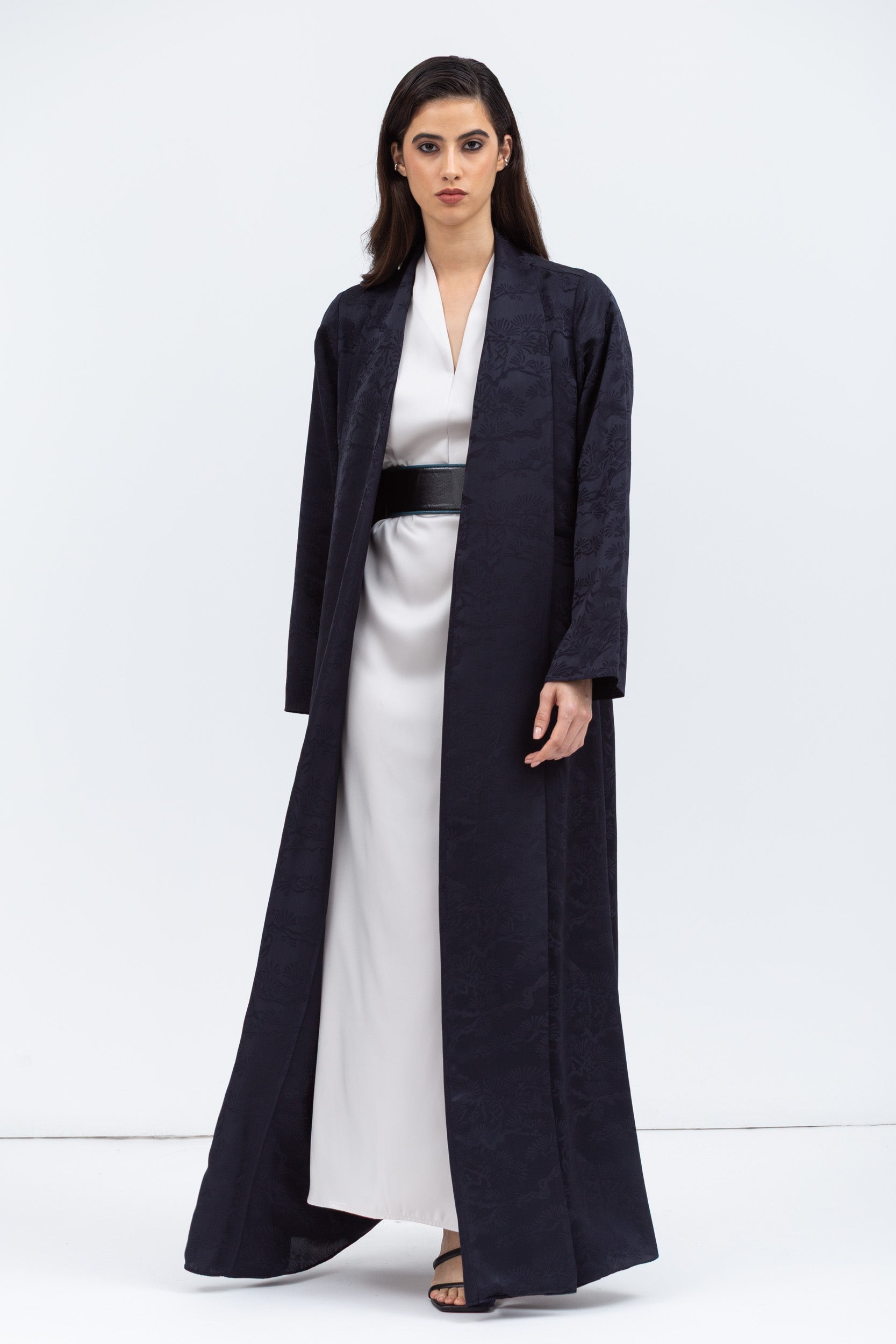 Layer Abaya in Blue Pattern