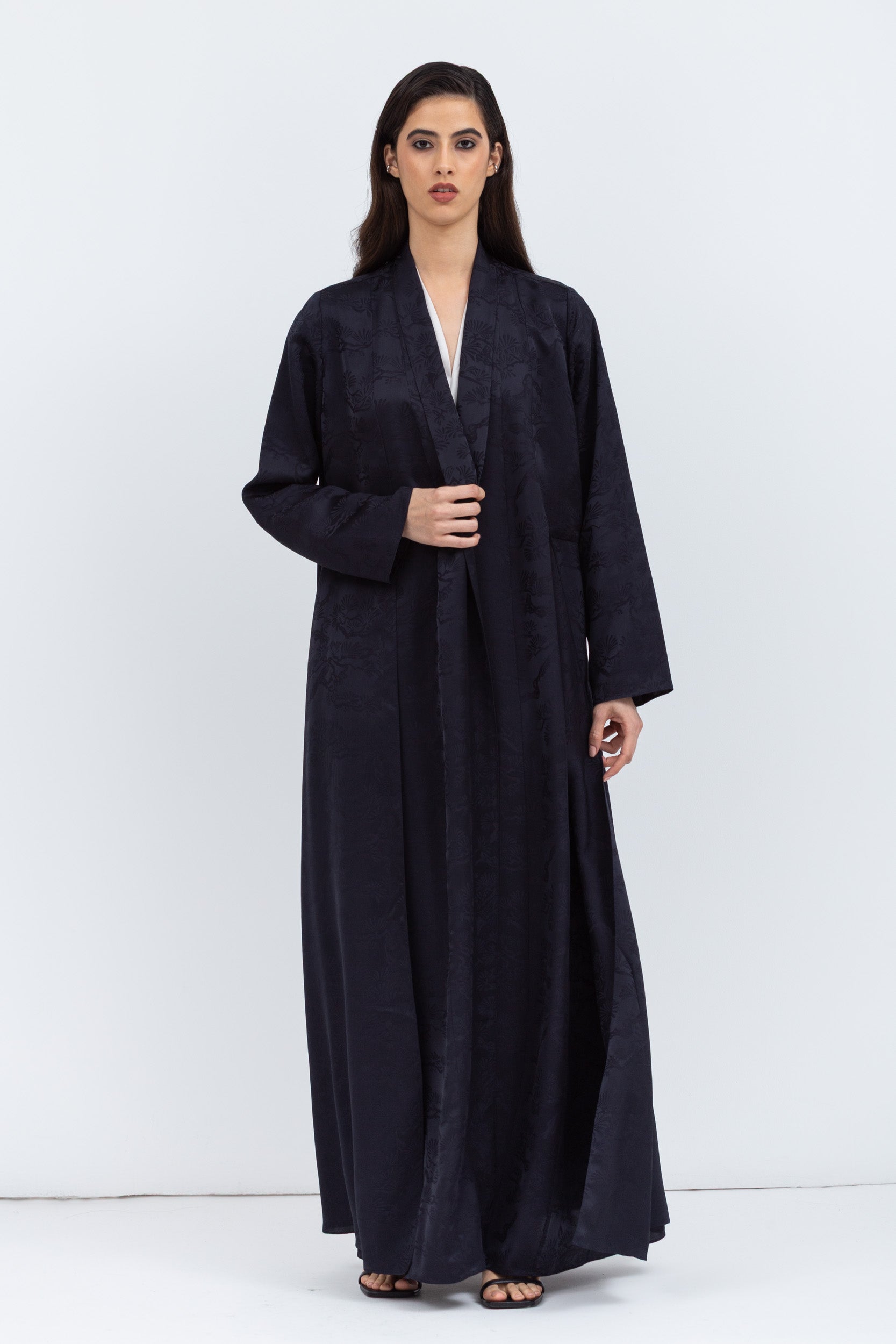 Layer Abaya in Blue Pattern