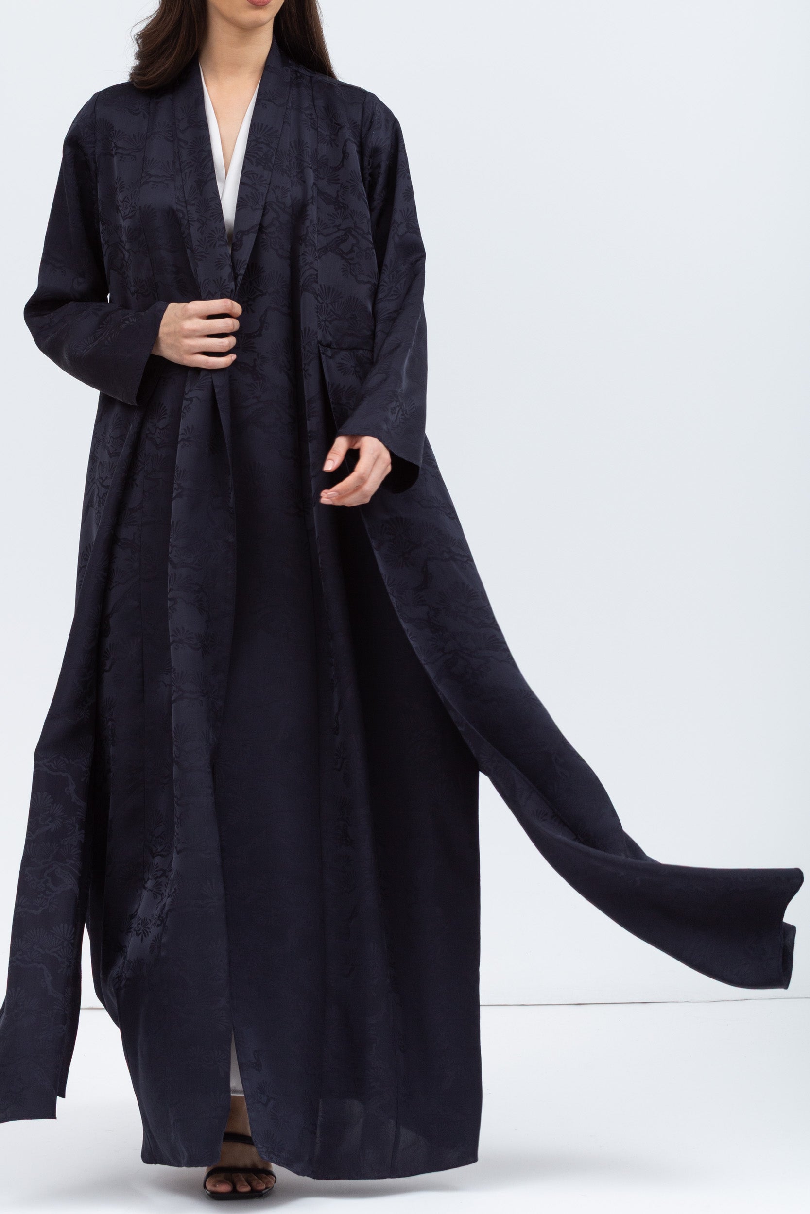 Layer Abaya in Blue Pattern