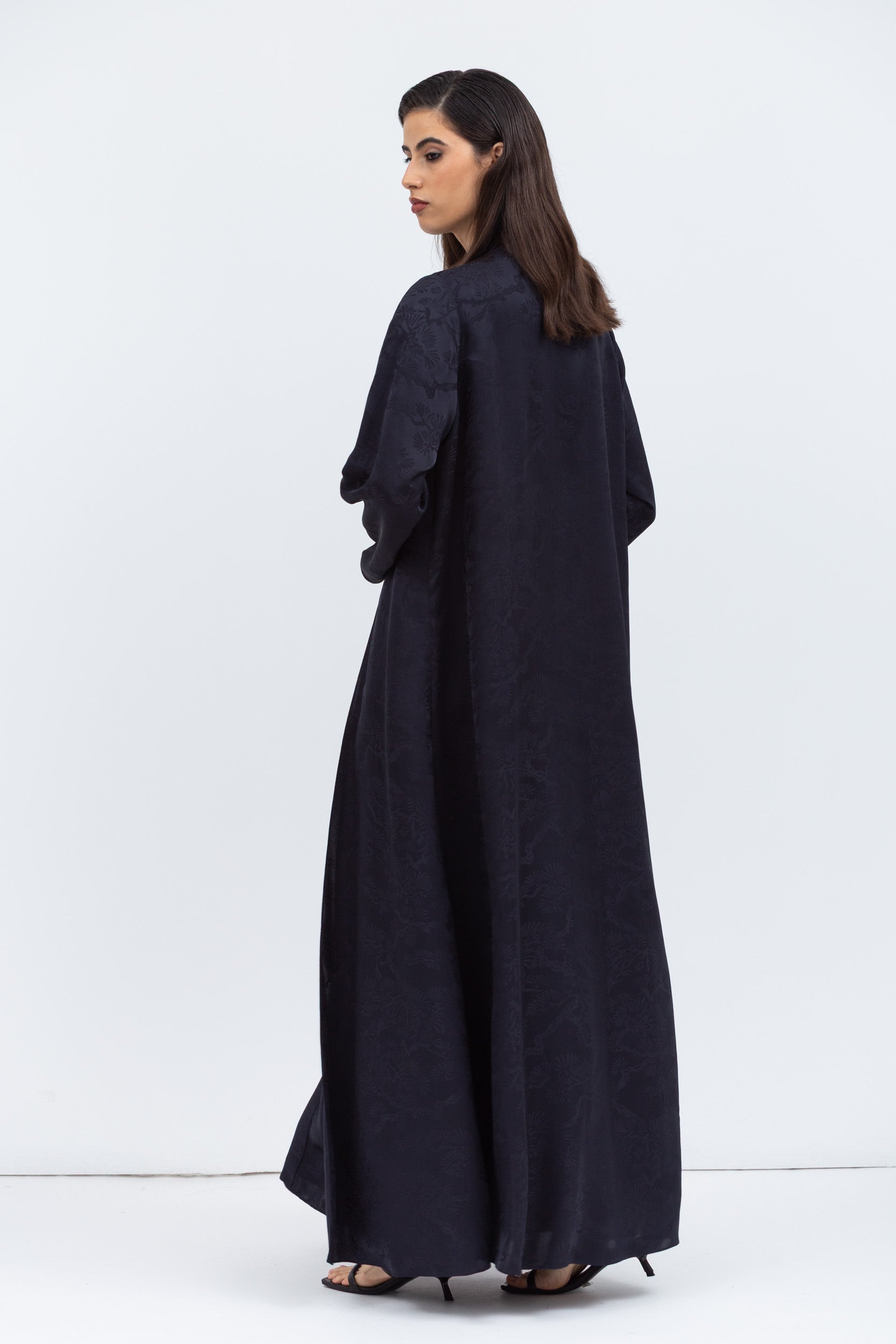 Layer Abaya in Blue Pattern