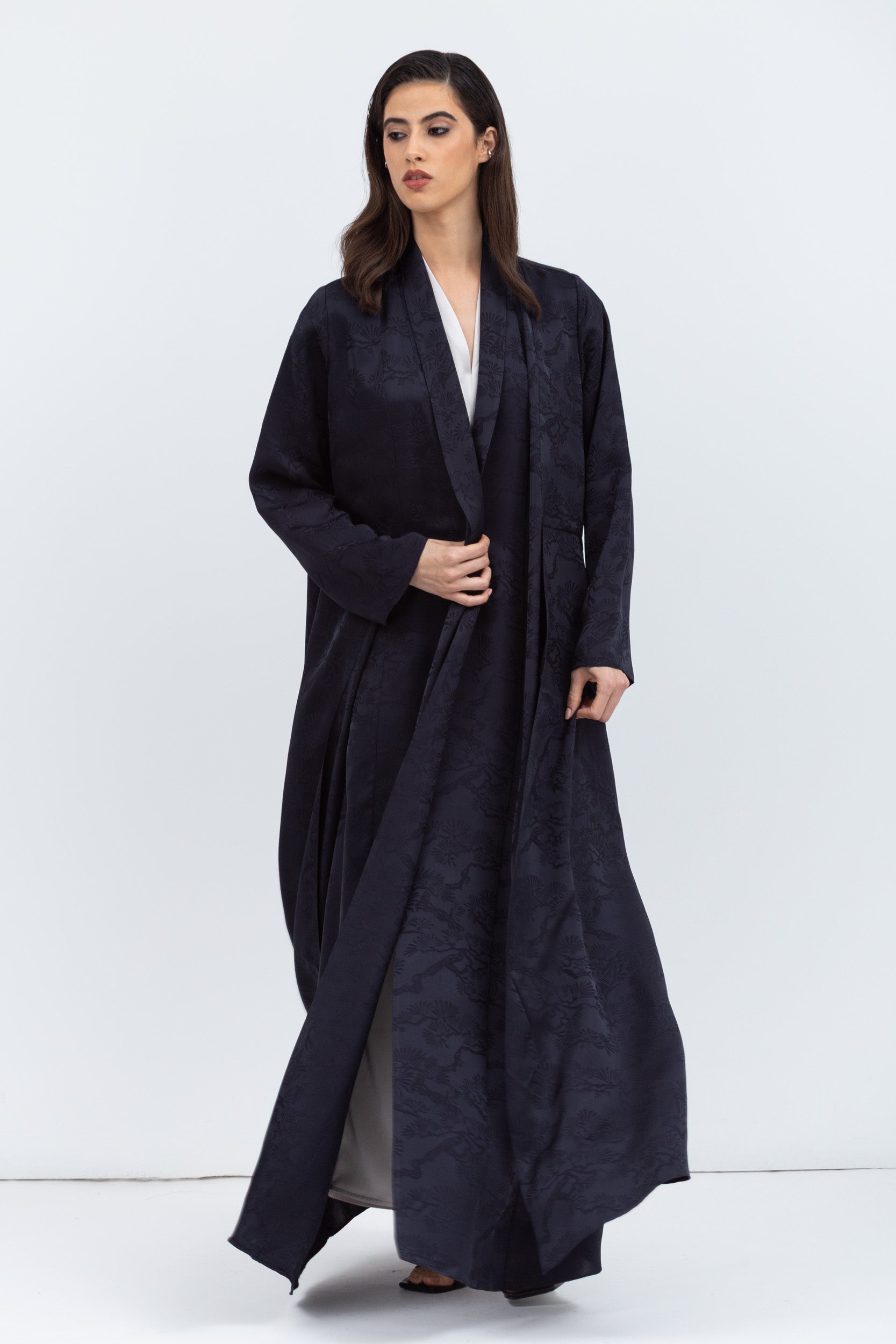 Layer Abaya in Blue Pattern