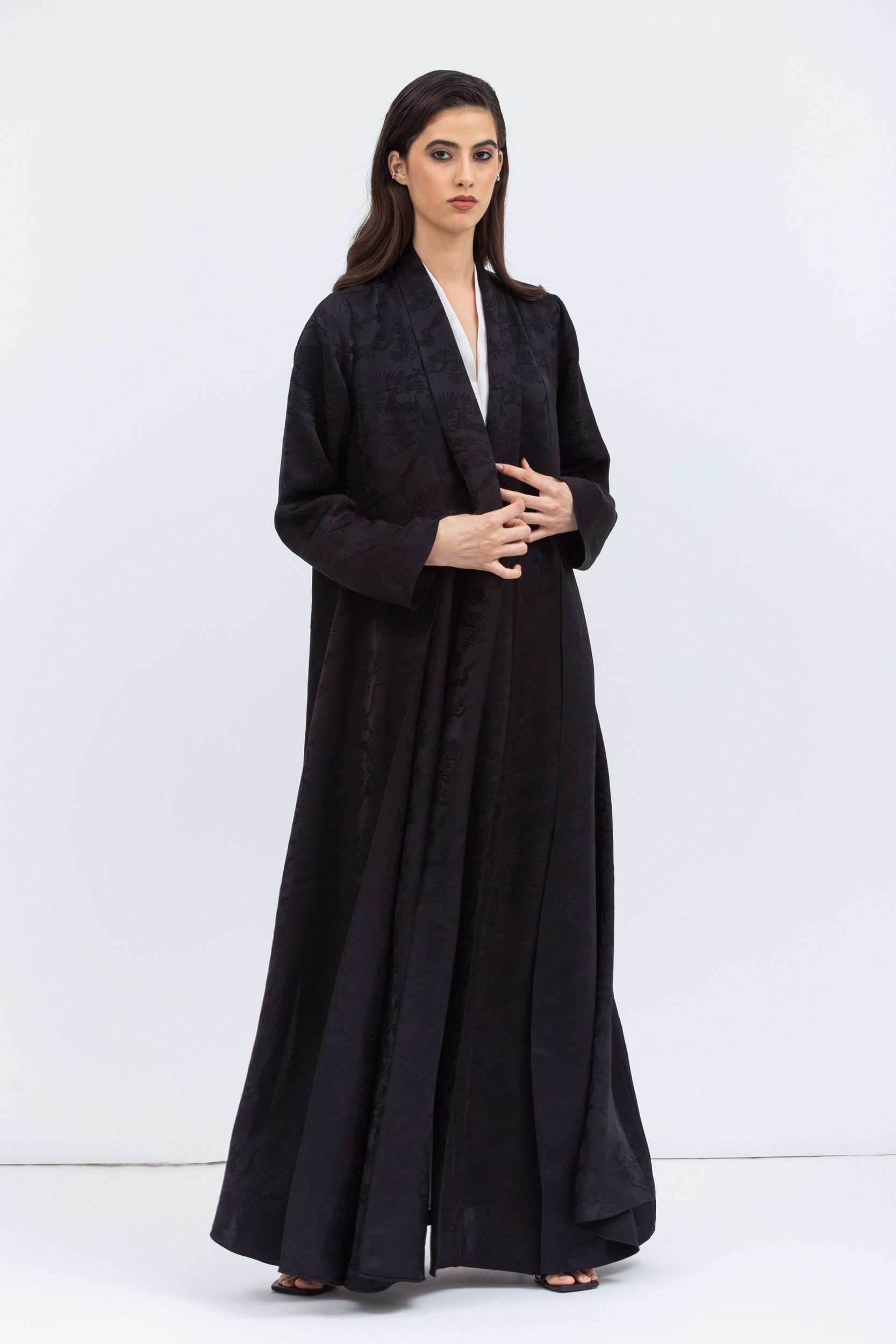 Layer Abaya in Black Pattern