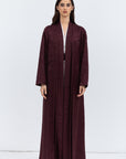 Layer Abaya in Burgundy Pattern