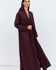 Layer Abaya in Burgundy Pattern