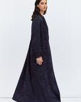 Blue Jacquard Jacket Abaya
