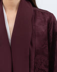 Layer Abaya in Burgundy Pattern
