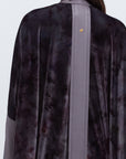 Purple Gray Velvet Pattern Abaya