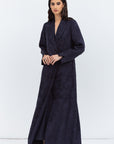 Blue Jacquard Jacket Abaya