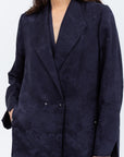 Blue Jacquard Jacket Abaya