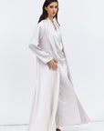 Layer Abaya in Off-White Satin