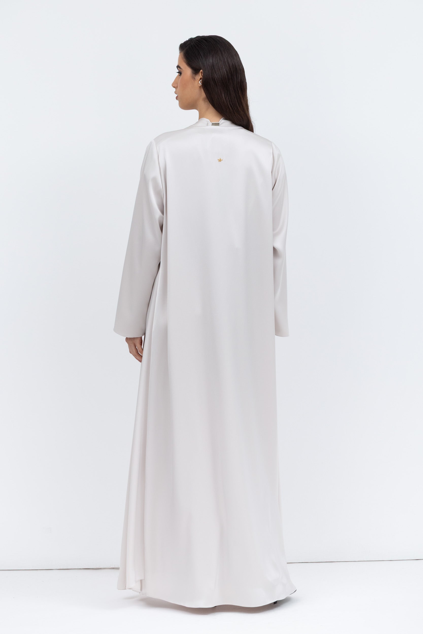 Layer Abaya in Off-White Satin