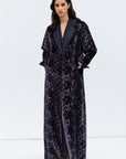 Luxe Gray Blue Abaya in Velvet Jacquard