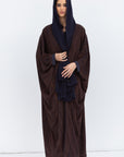 Butterfly Abaya in Brown Pattern