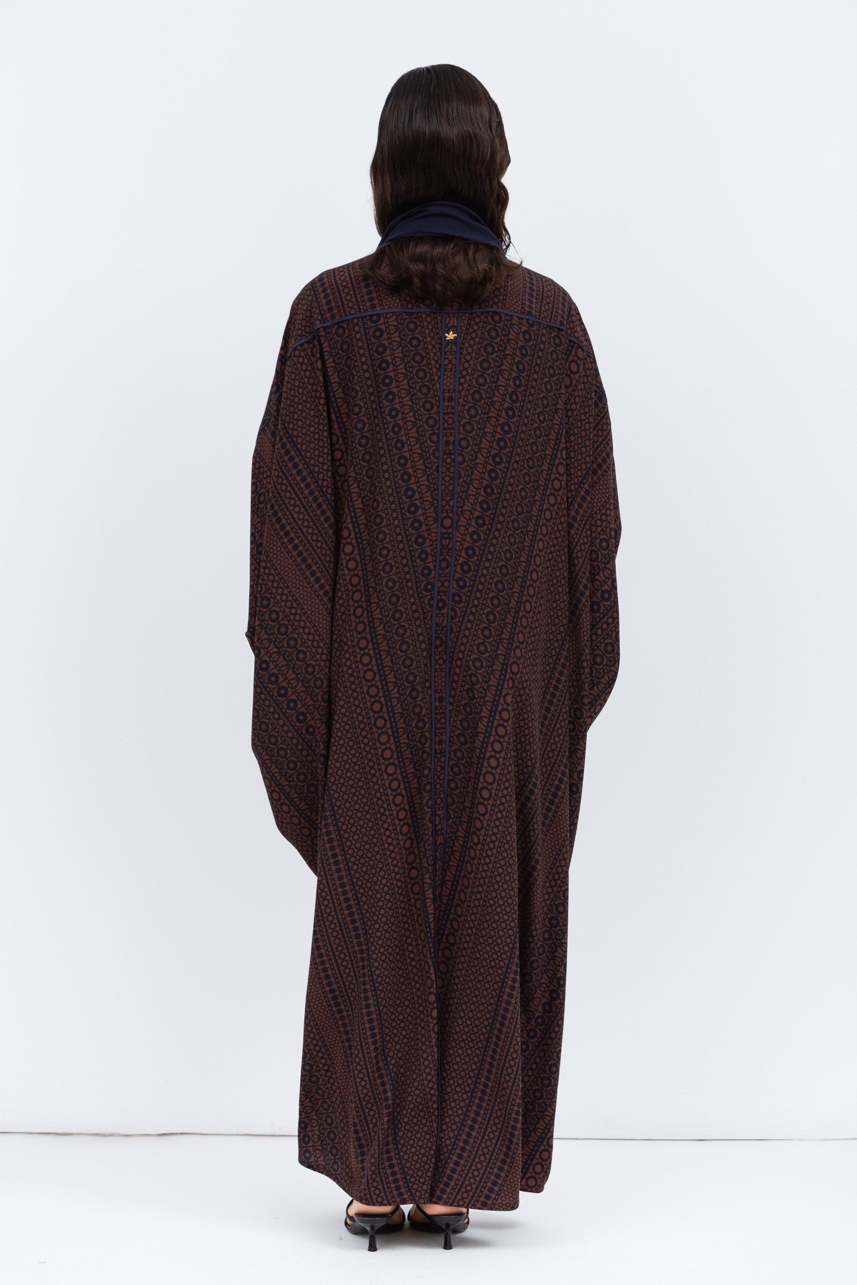 Butterfly Abaya in Brown Pattern