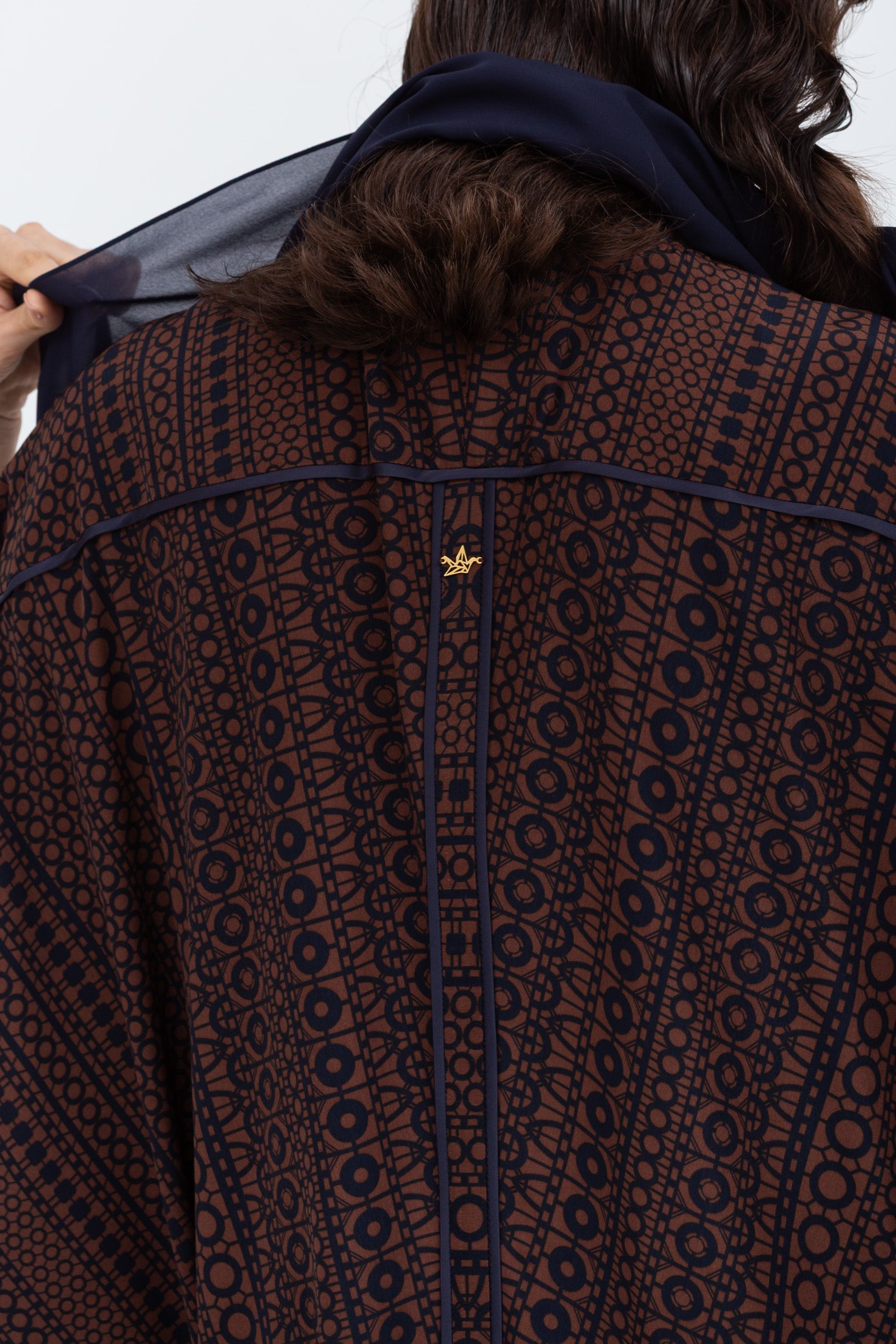 Butterfly Abaya in Brown Pattern