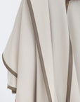 Flow Abaya in Stone with Satin Trims