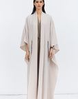 Flow Abaya in Ivory with Tie-String