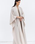 Flow Abaya in Ivory with Tie-String