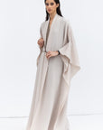 Flow Abaya in Ivory with Tie-String