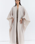 Flow Abaya in Ivory with Tie-String