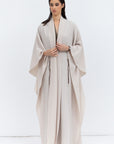 Flow Abaya in Ivory with Tie-String