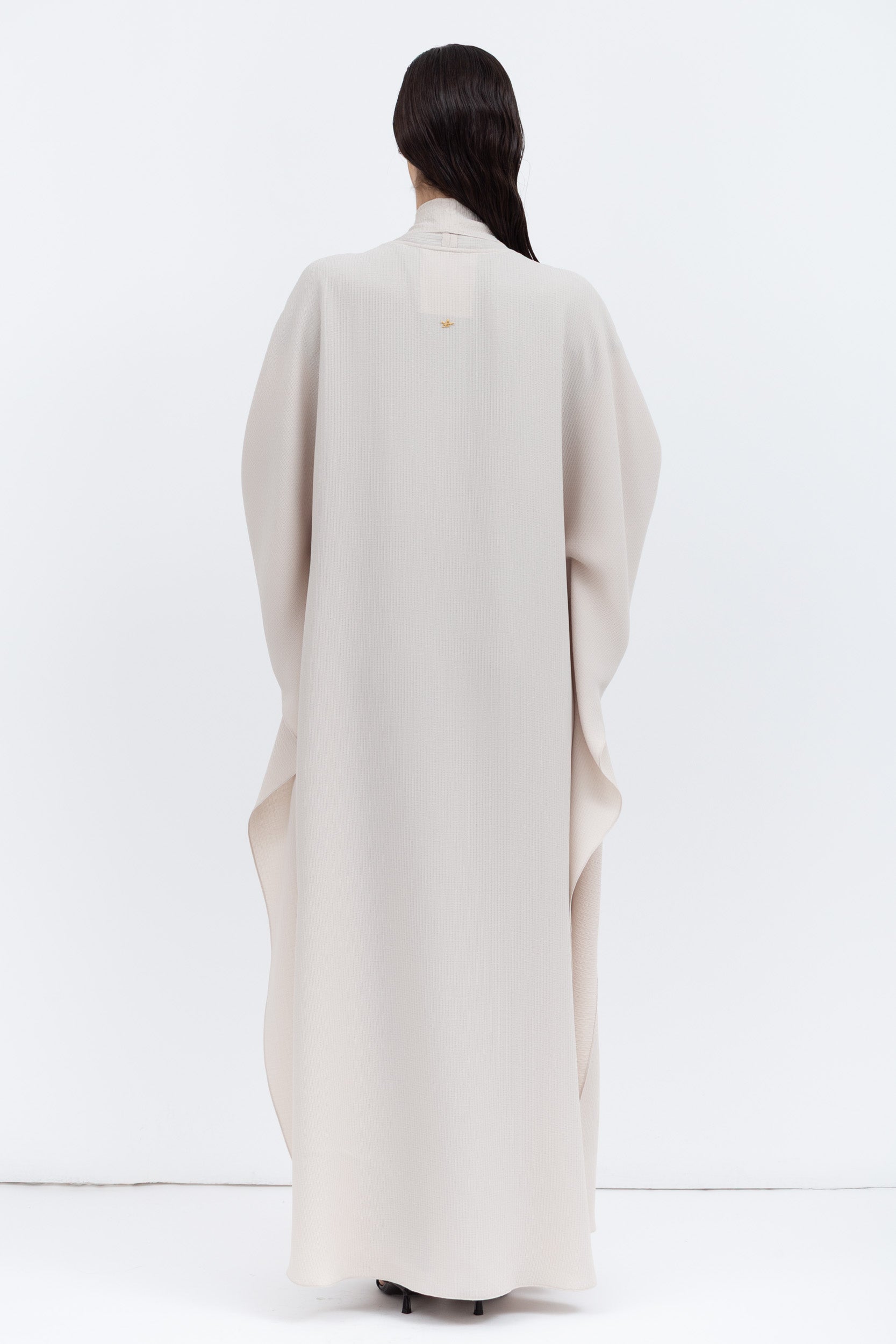 Flow Abaya in Ivory with Tie-String