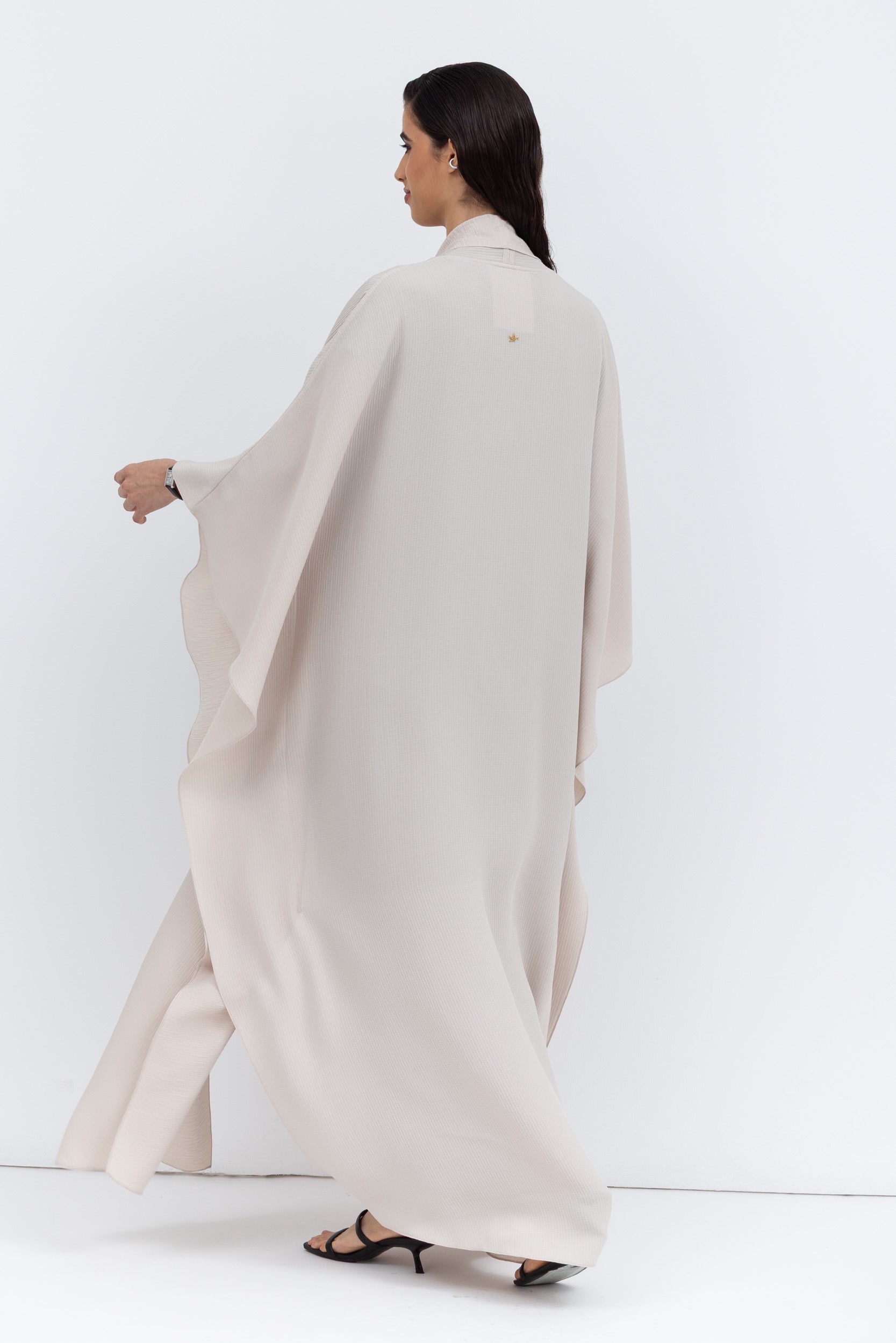 Flow Abaya in Ivory with Tie-String