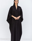 Flow Abaya in Black Stripe Satin
