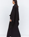 Flow Abaya in Black Stripe Satin