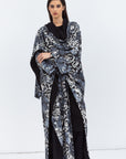 Reversible Shawl Abaya with Blue Pattern