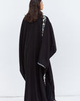 Reversible Shawl Abaya with Blue Pattern