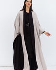 Reversible Shawl Abaya in Black Mauve
